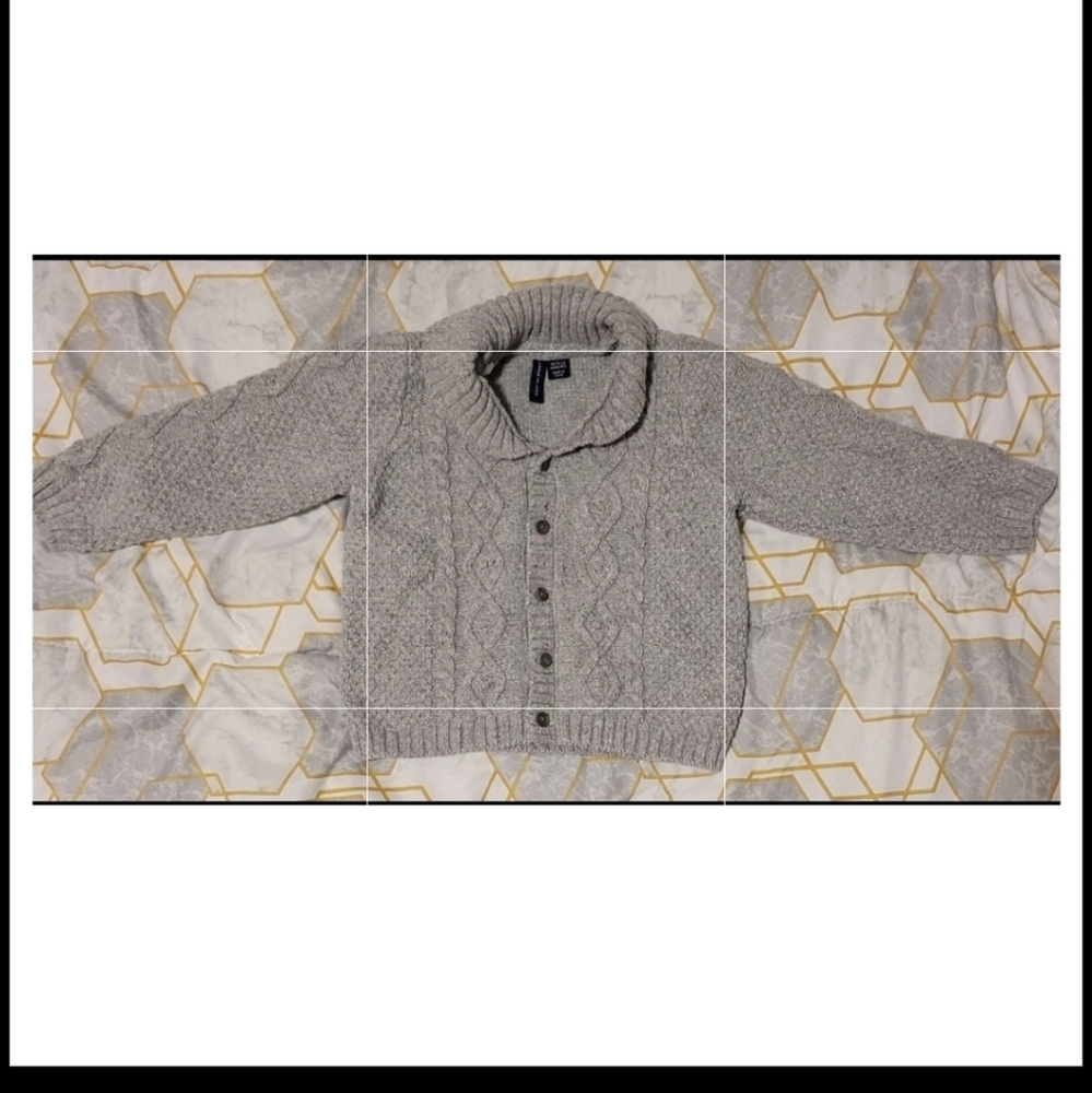 Knitted collar cardigan
